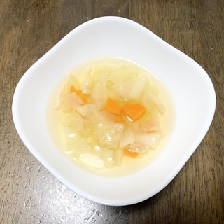 簡単レシピ　冷蔵庫整理レシピ　コンソメスープ